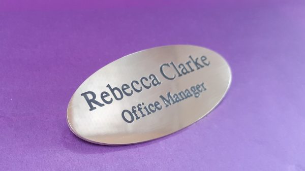 Personalised Engraved Solid Brass Oval Name Badges