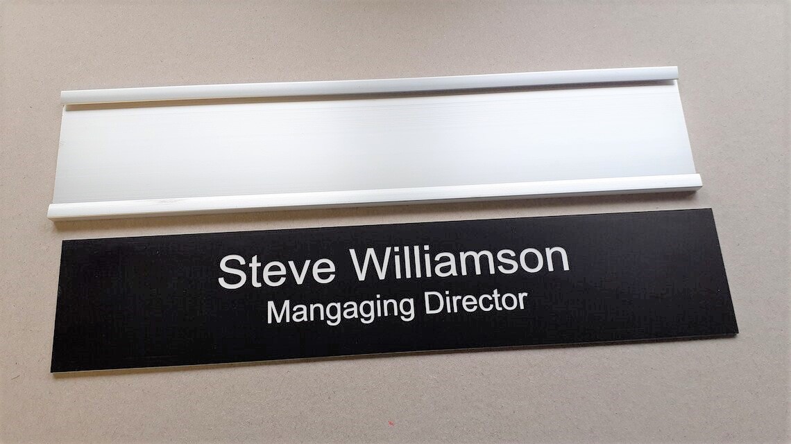 10×2 Office Door Sign with aluminium and acrylic insert