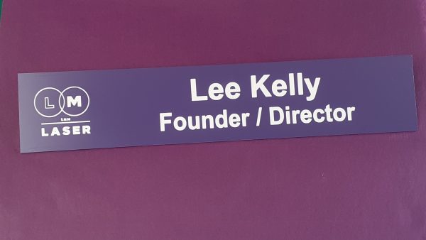 10x2 Office Door Sign with logo and name