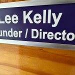 Aluminum-Framed Office Door Label, 10 x 2, Easy to Customsise