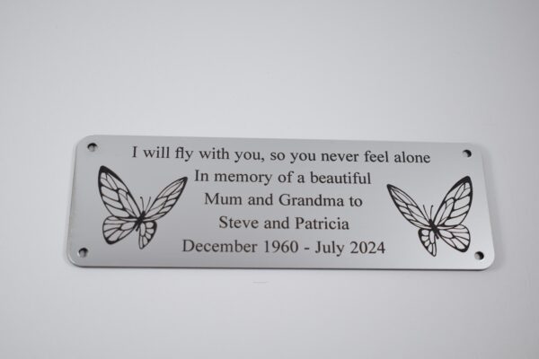 Butterfly Acrylic Bench Plaques 6" x 2" - Image 4