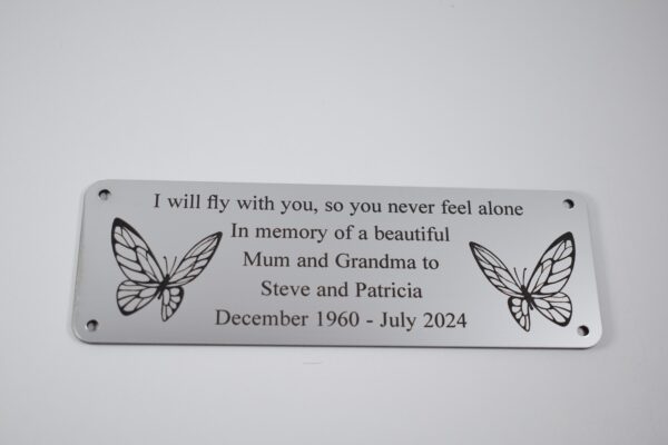 Butterfly Acrylic Bench Plaques 6" x 2" - Image 5