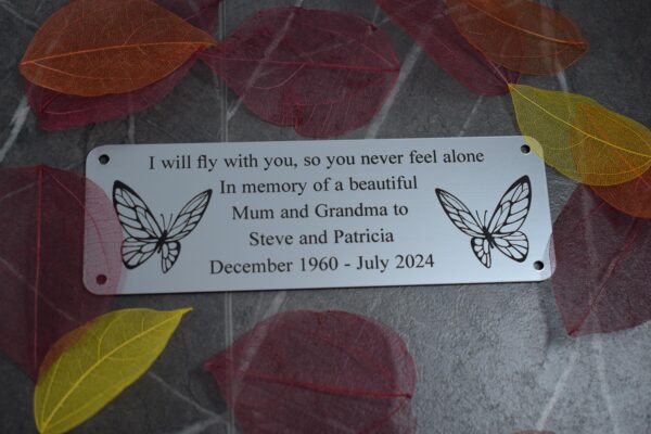 Butterfly Acrylic Bench Plaques 6" x 2" - Image 2