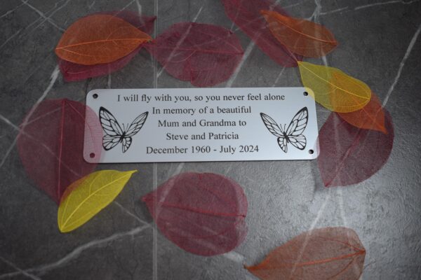 Butterfly Acrylic Bench Plaques 6" x 2"