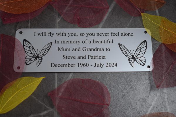 Butterfly Acrylic Bench Plaques 6" x 2" - Image 3