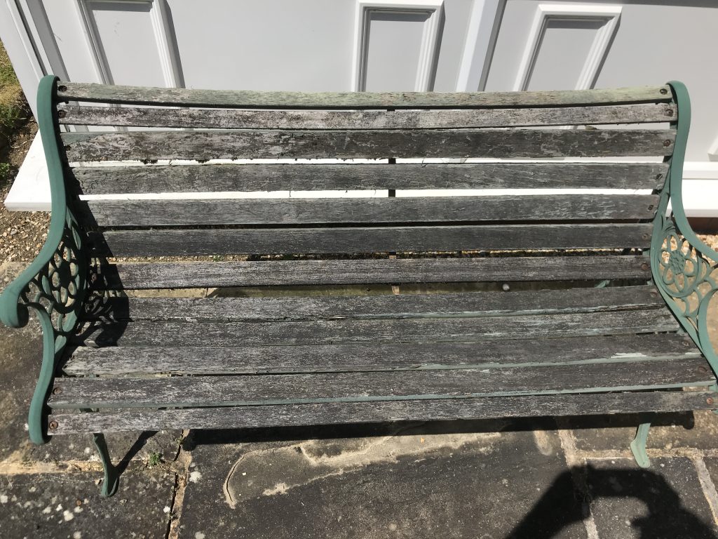 Old wooden bench in need of TLC