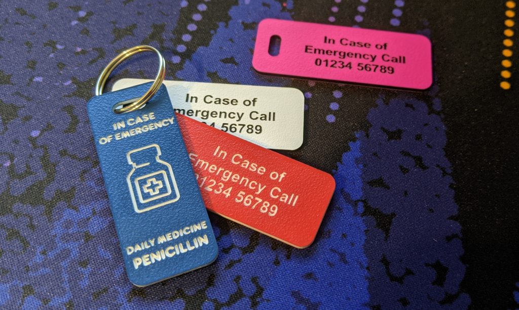 Various colours emergency tags, discreetly conveying critical medical information for effective emergency response