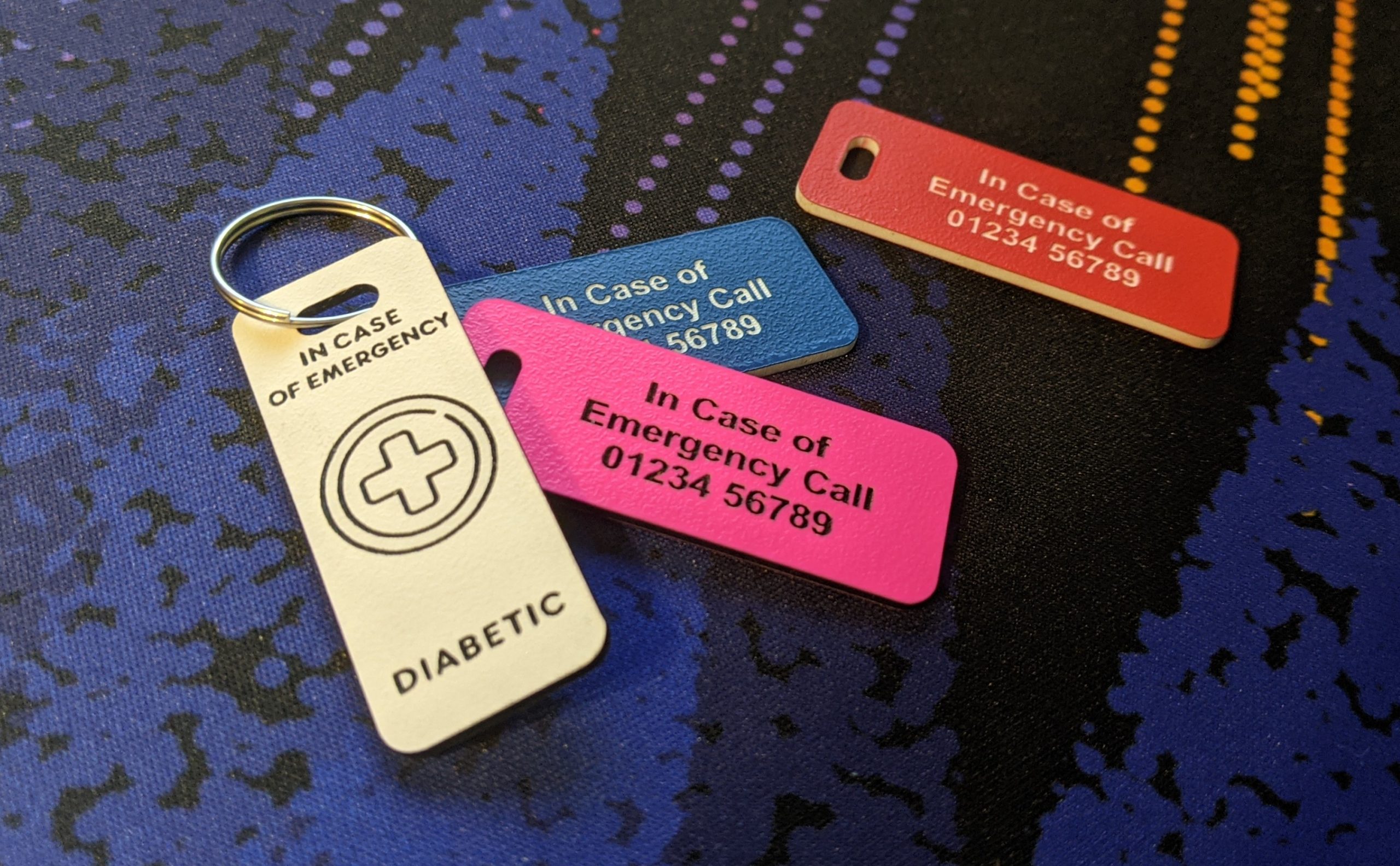 Various colours emergency tags, discreetly conveying critical medical information for effective emergency response