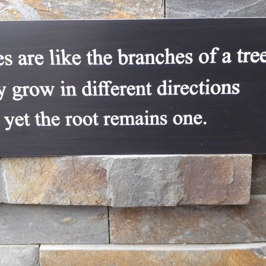 Personalised bench Plaques - 6" x 2" white engraved text centered, 4 screw holes in each corner.