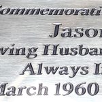 Timeless tribute: Commemorative brass bench or wall plaque, measuring 6 inches by 2 inches, honouring cherished memories