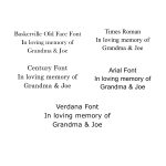 Five different fonts