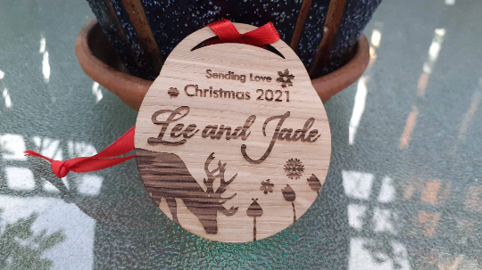 Christmas Tree Decorations "Sending Love Christmas 2021"