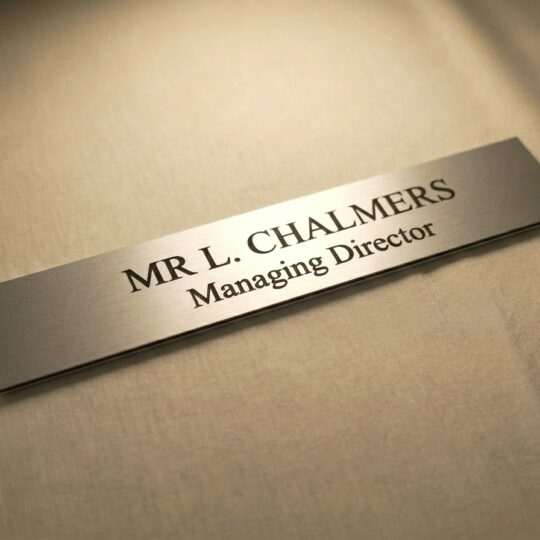 Aluminium Door Sign Insert (10″ x 2″) – Custom Engraved Metal Name Plate