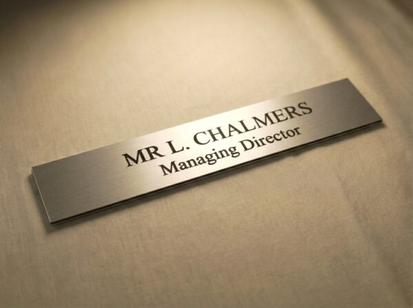 Aluminium Door Sign Insert (10″ x 2″) – Custom Engraved Metal Name Plate