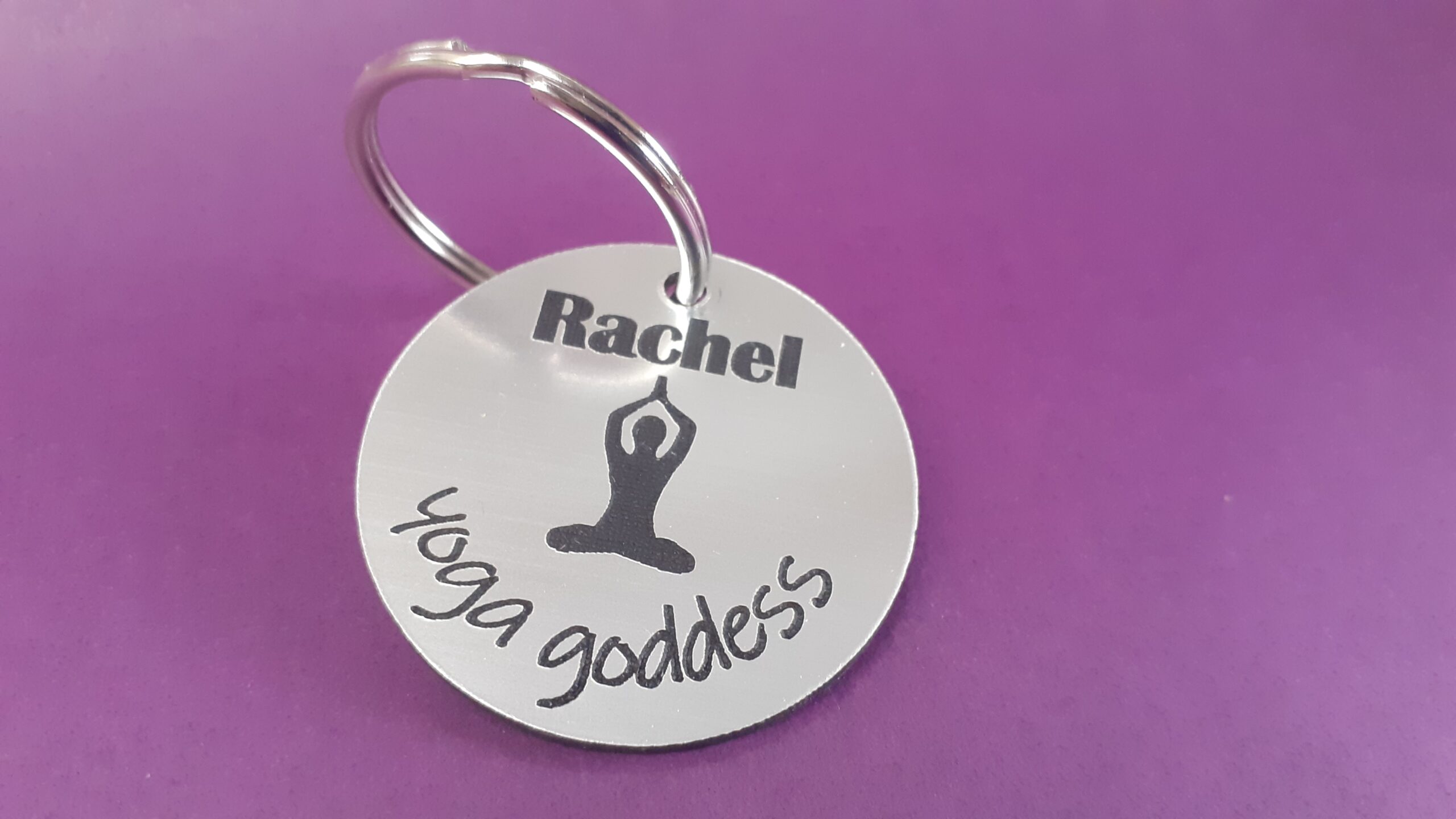 Personalised engraved acrylic yoga keyring | Custom Engraved Acrylic Namaste Gift - Image 4