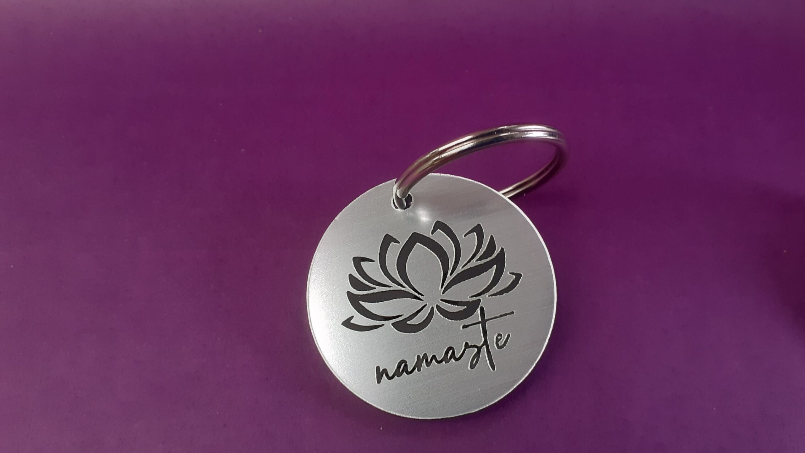 Personalised engraved acrylic yoga keyring | Custom Engraved Acrylic Namaste Gift - Image 3